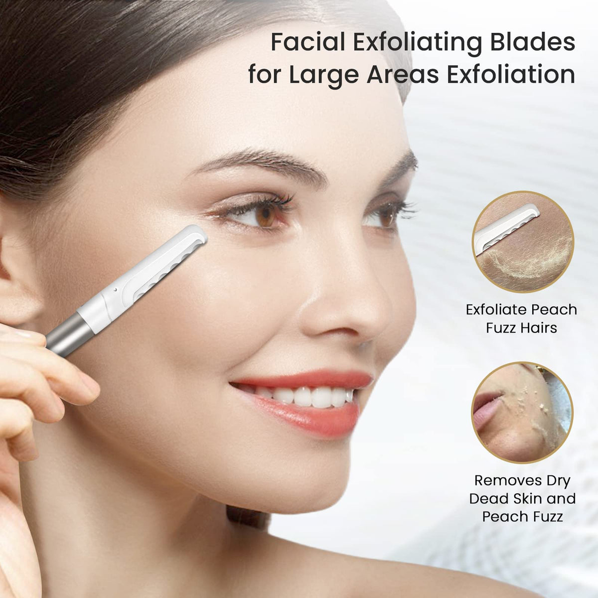 COSYLIFE fine replacement blades close-up for smooth peach fuzz removal