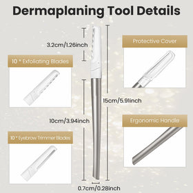 COSYLIFE dermaplaning tool in use on cheek demonstrating gentle exfoliation