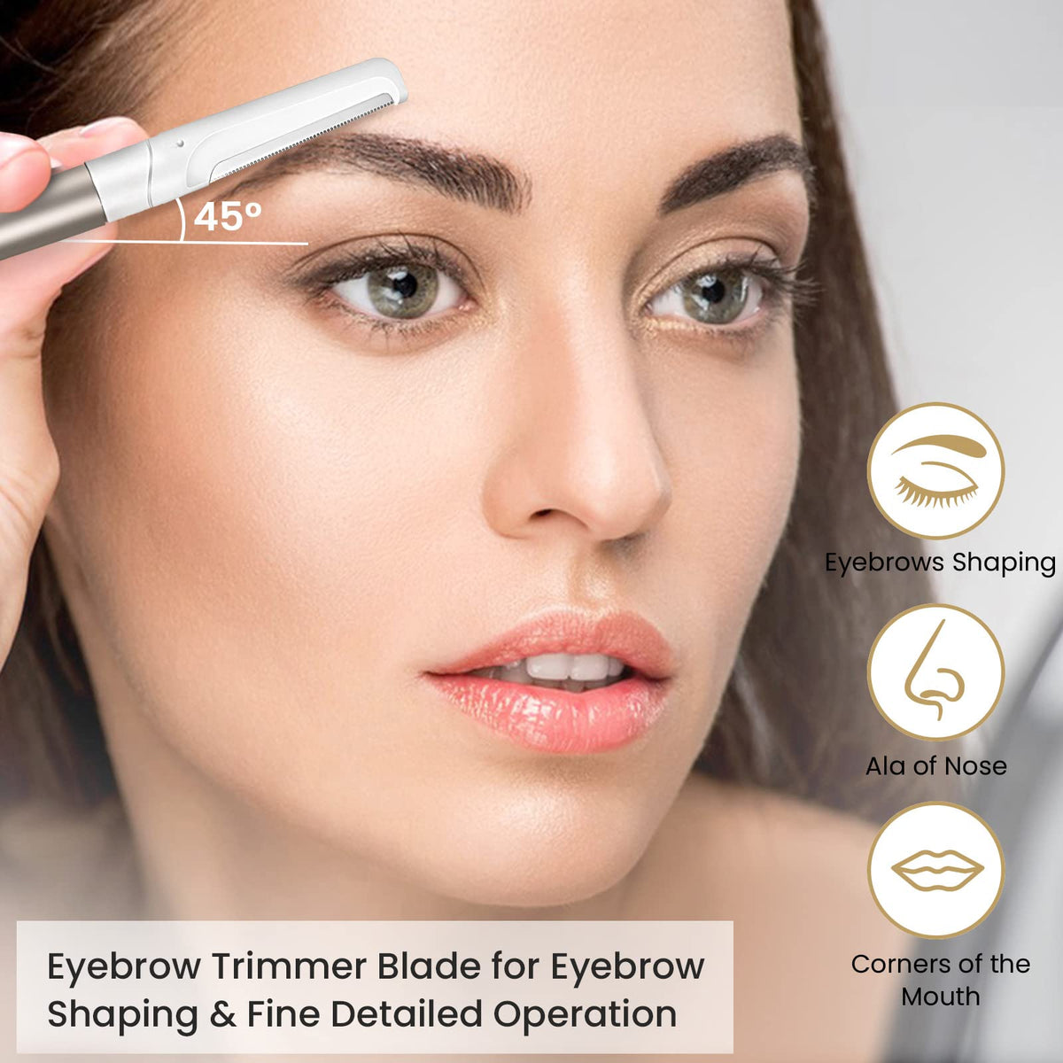 COSYLIFE serrated blades detail for accurate eyebrow shaping and trimming