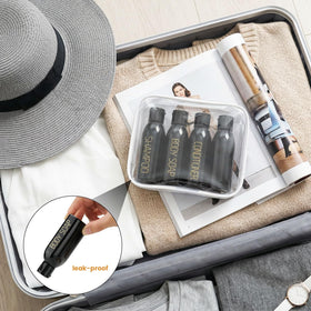 Cosywell bottle in hand squeezing shampoo for controlled dispensing on the go