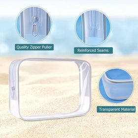 Cosywell labeled bottles inside clear pouch for quick airport security access