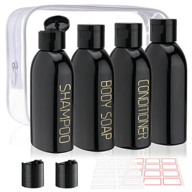 Cosywell front packaging showing four travel bottles and clear pouch for organized packing