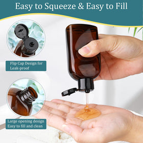 Cosywell bottle being refilled from a shampoo bottle for convenient reuse