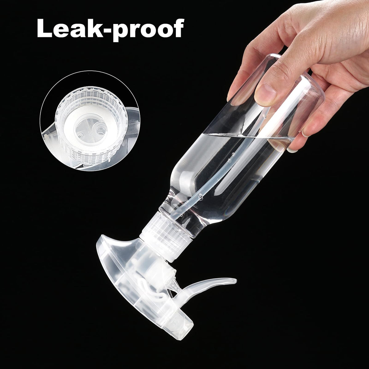 Cosywell bottle spraying gentle mist on hair showing even coverage and salon-ready control