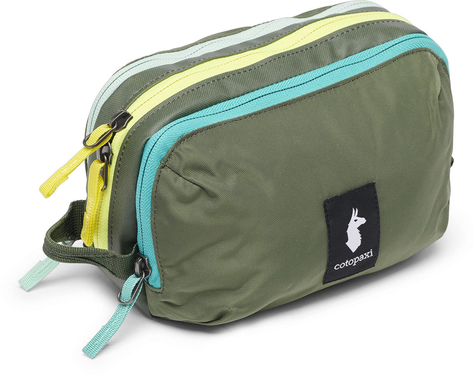 Cotopaxi Nido front view in spruce showing compact organized pouch and stylish design