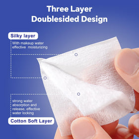 Cottonessence close-up texture view of lint-free cotton for gentle touch