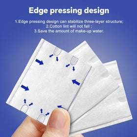 Cottonessence double-sided pad detail highlighting balanced liquid release