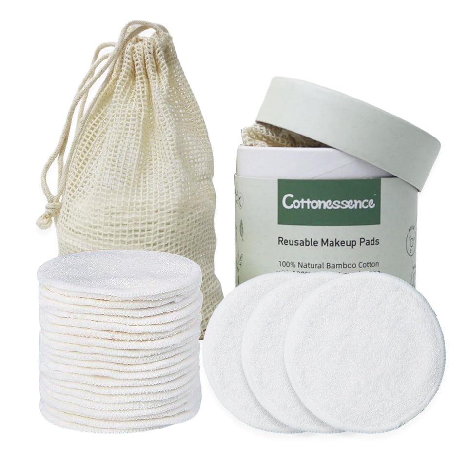 Cottonessence front packaging showing full 25-pack kit benefit reusable