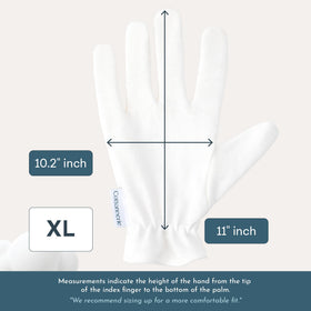 COTTONNERIE gloves on bedside table illustrating night care routine