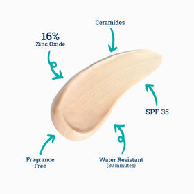 CoTZ texture swatch showing lightweight tinted finish for smooth skin
