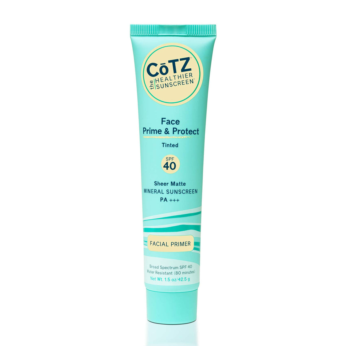CoTZ front packaging shot showing SPF 40 and compact design for travel