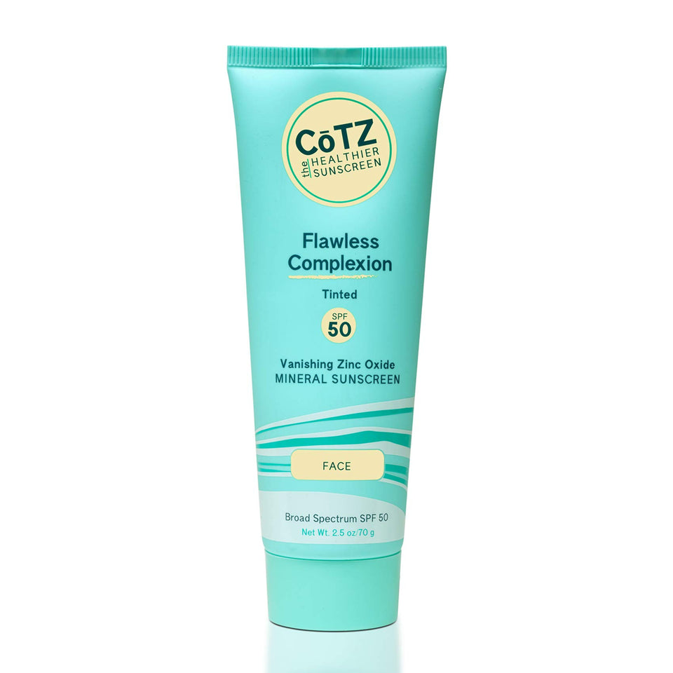CoTZ front packaging showing SPF 50 protection and lightweight tint benefit