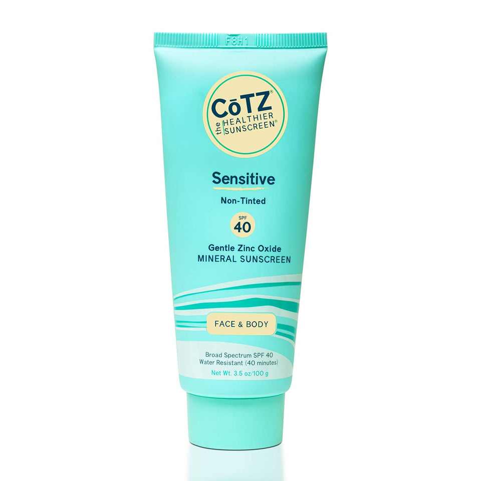 CoTZ Sensitive front packaging showing SPF 40 and gentle benefits