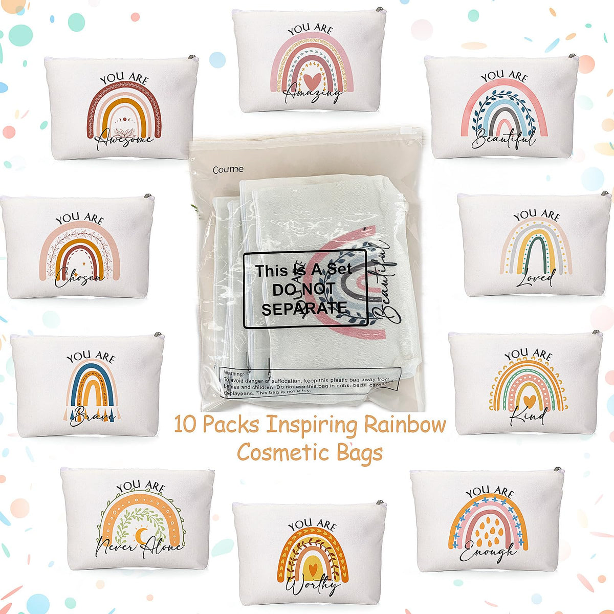 Coume stacked pouches wrapped as gifts showing suitable presentation for giving