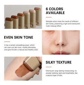Covebalm blending with sponge to create even, airbrushed coverage and lightweight feel