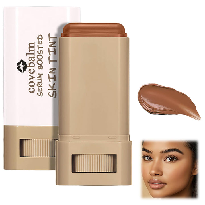 Covebalm foundation stick front packaging showing shade and compact design for easy carry