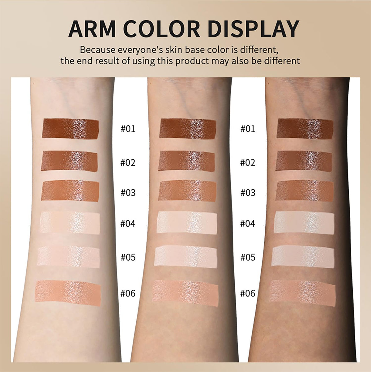 Covebalm skin tint swatch on arm revealing shade depth and buildable coverage