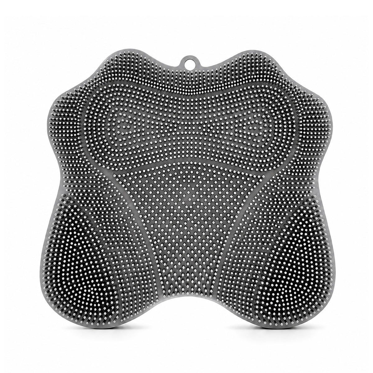 COVEDOT front view of grey scrubber mat showing dual-purpose design and benefits