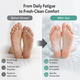 COVEDOT mat mounted on shower wall offering hands-free back cleaning