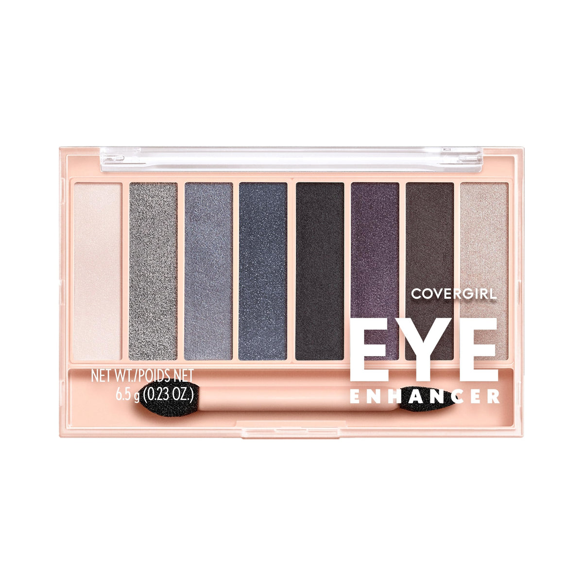 COVERGIRL palette front packaging showing eight smoky shades and compact mirror benefit
