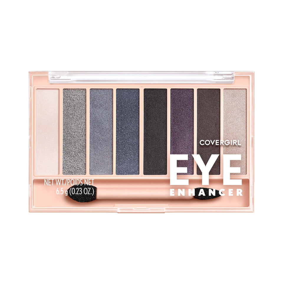 COVERGIRL palette front packaging showing eight smoky shades and compact mirror benefit