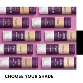 COVERGIRL applying foundation with brush showing buildable coverage benefit