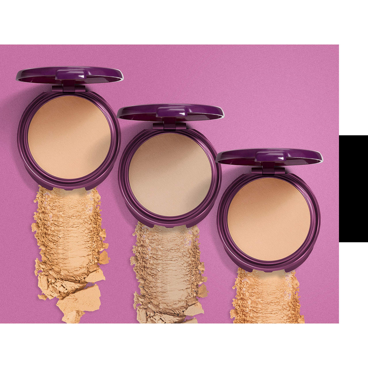COVERGIRL powder staged with foundation showing layering for improved tone