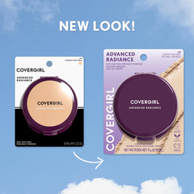 COVERGIRL compact next to ruler showing 0.39 oz portable size benefit