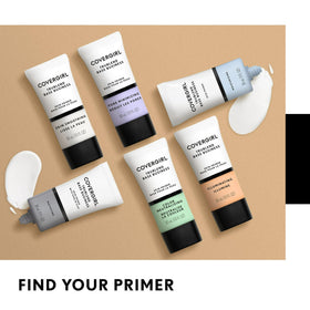 COVERGIRL primer applied on hand illustrating matte, weightless finish
