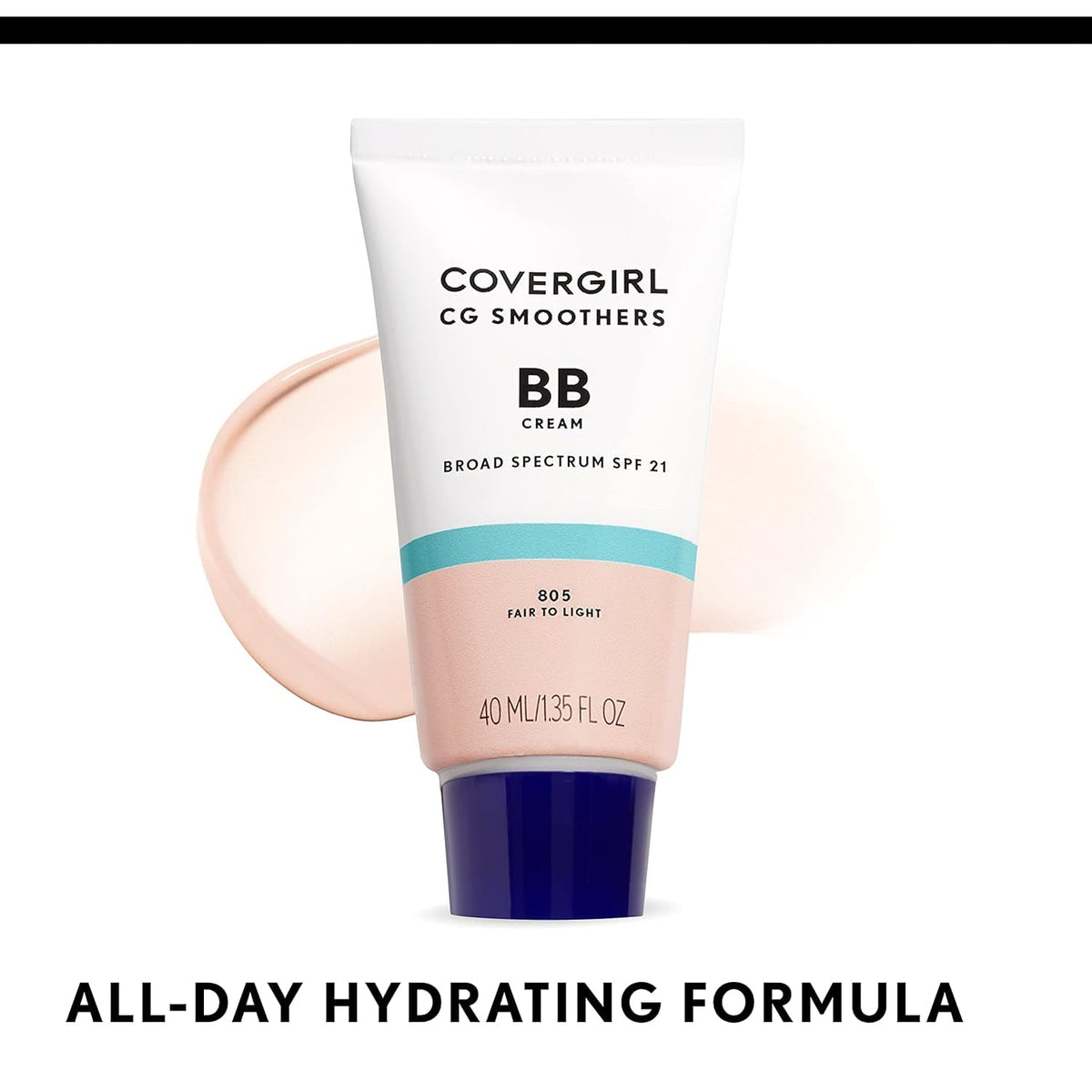 COVERGIRL tube beside SPF graphic illustrating built-in sun protection benefit