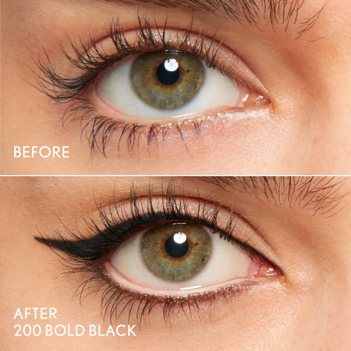 COVERGIRL bold black swatch on skin demonstrating intense pigment payoff