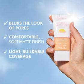 COVERGIRL bottle beside niacinamide and botanical extracts for skin support