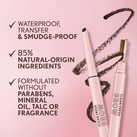COVERGIRL eyebrow before and after application illustrating fuller natural-looking brows