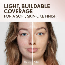 COVERGIRL creamy swatch on skin showing texture and hydrating finish for natural coverage