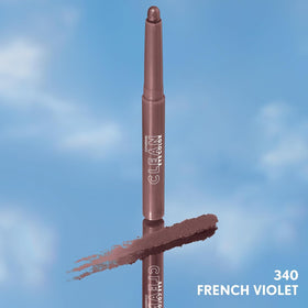 COVERGIRL swatches of French Violet on arm showing buildable violet shimmer payoff