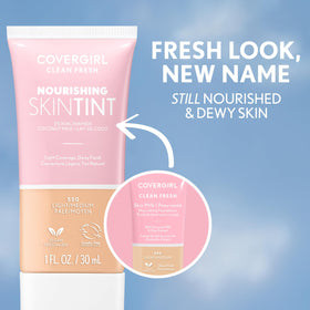 COVERGIRL swatches on skin showing fair shade and buildable coverage