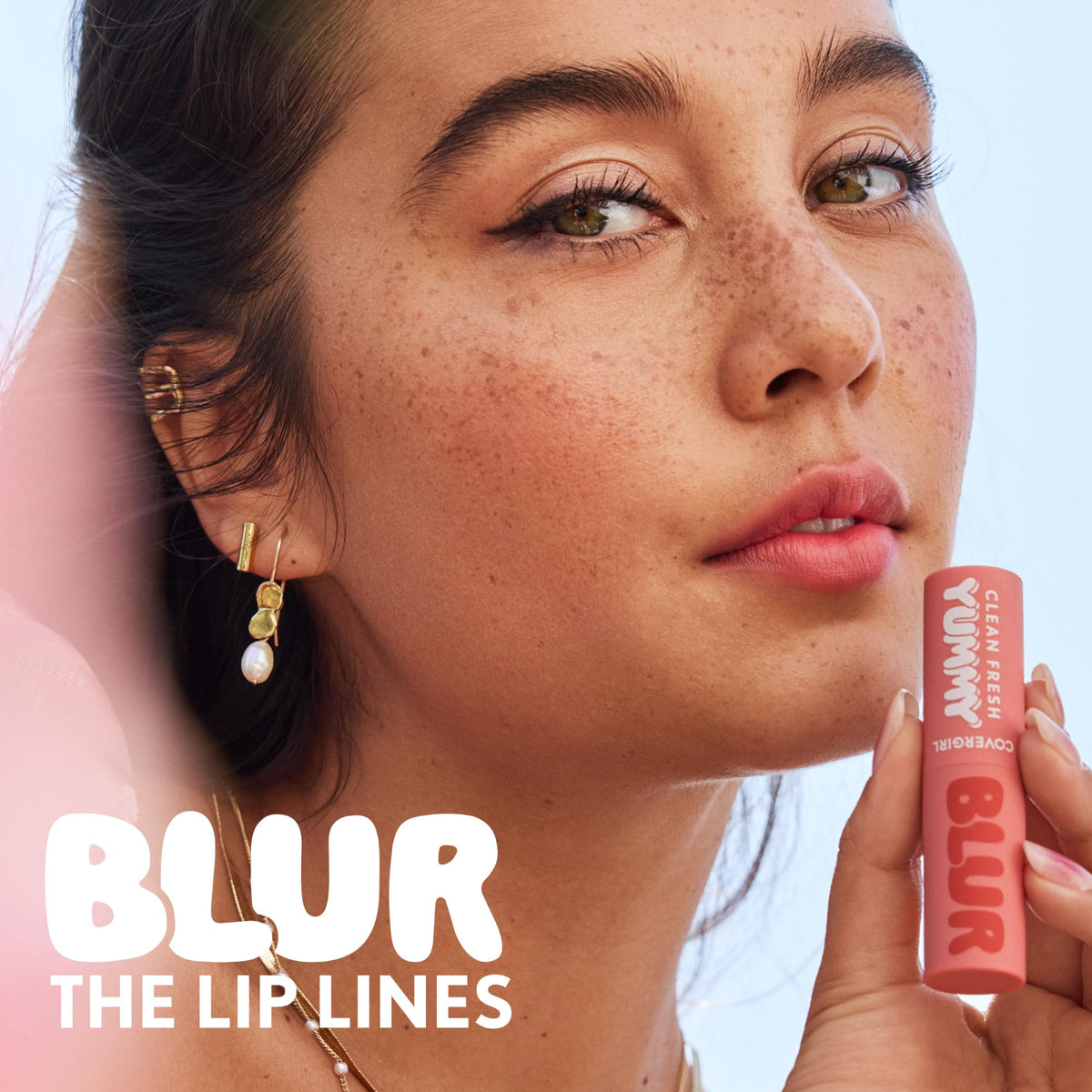COVERGIRL lips being painted to show blurred-edge natural look benefit