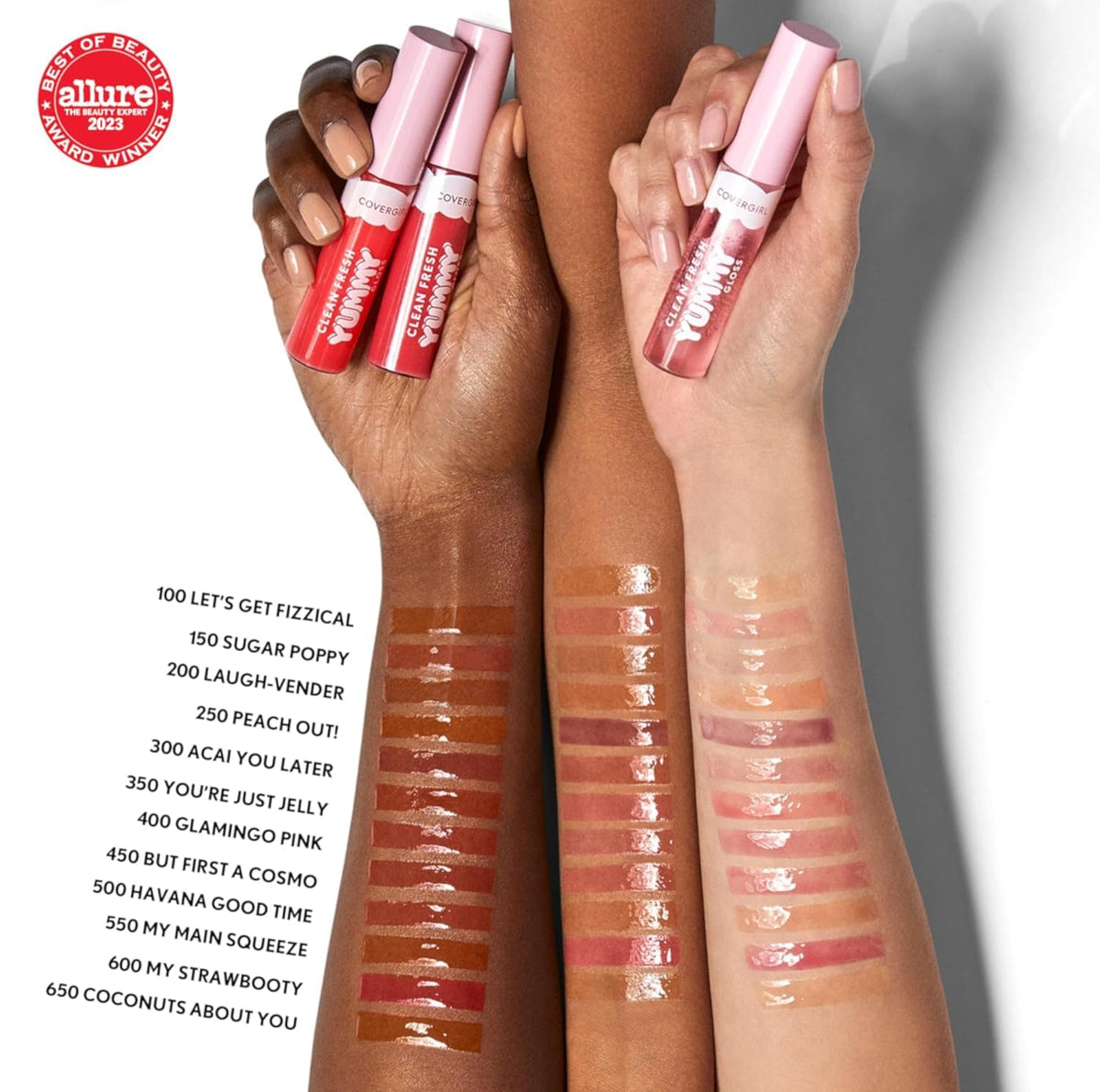 COVERGIRL gloss applied on model lips for juicy, natural sheen