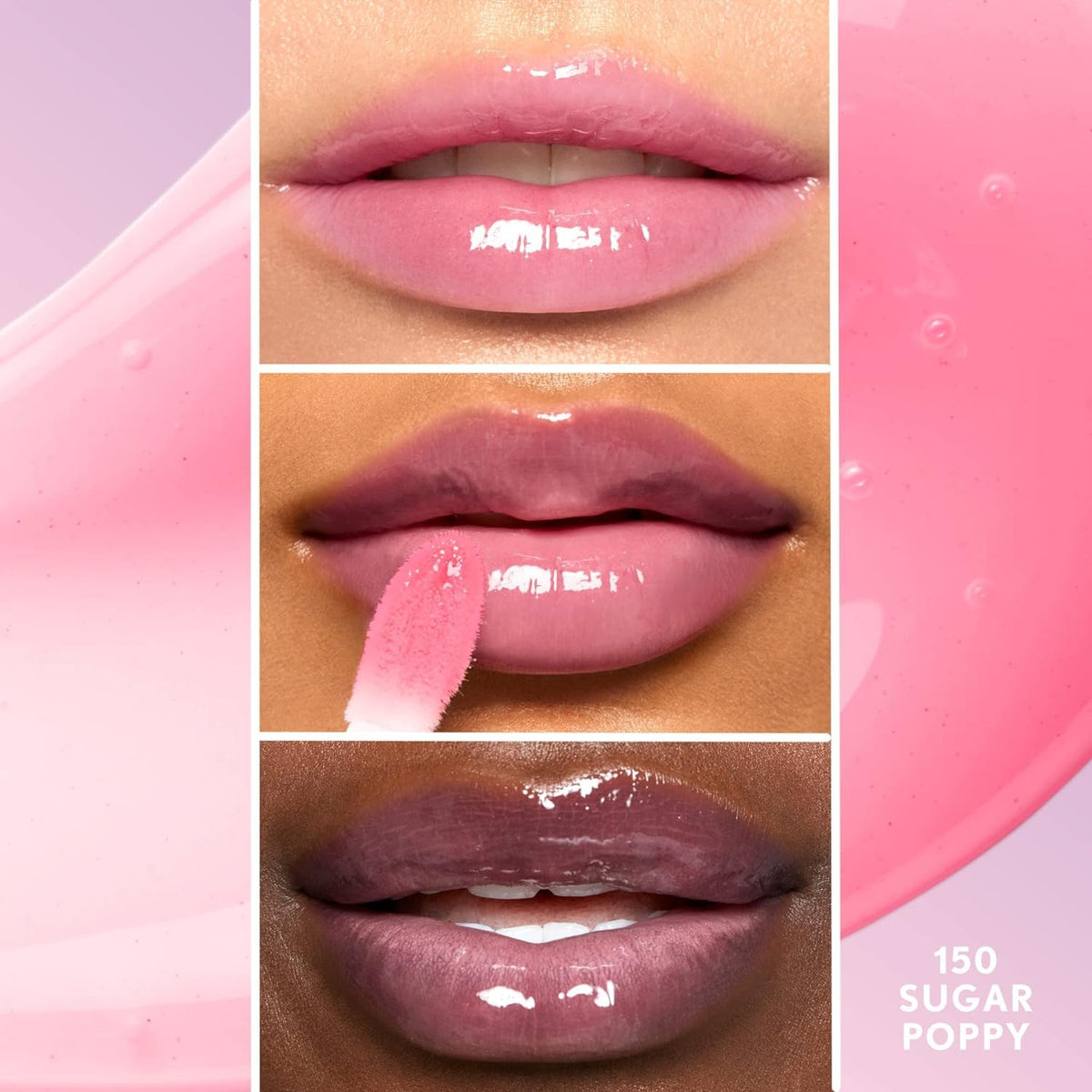 COVERGIRL gloss clear texture close-up highlighting lightweight hydration