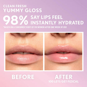 COVERGIRL gloss held in hand to show compact 0.33 fl oz scale and portability
