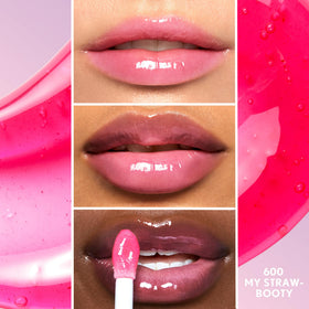 COVERGIRL gloss texture on swatch highlighting hydrating, non-sticky finish benefit