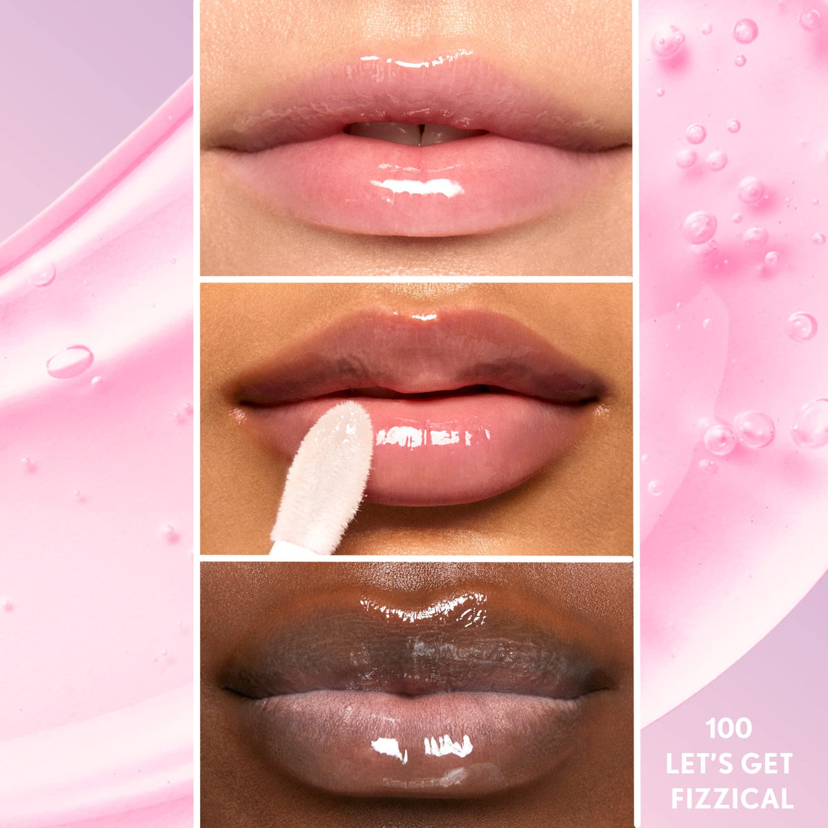 COVERGIRL texture close-up displaying glossy finish and lightweight, non-sticky feel