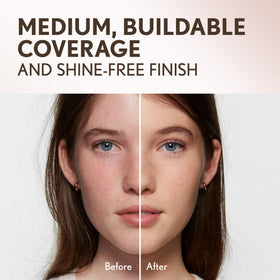 COVERGIRL open compact with mirror and puff showing convenient on-the-go application