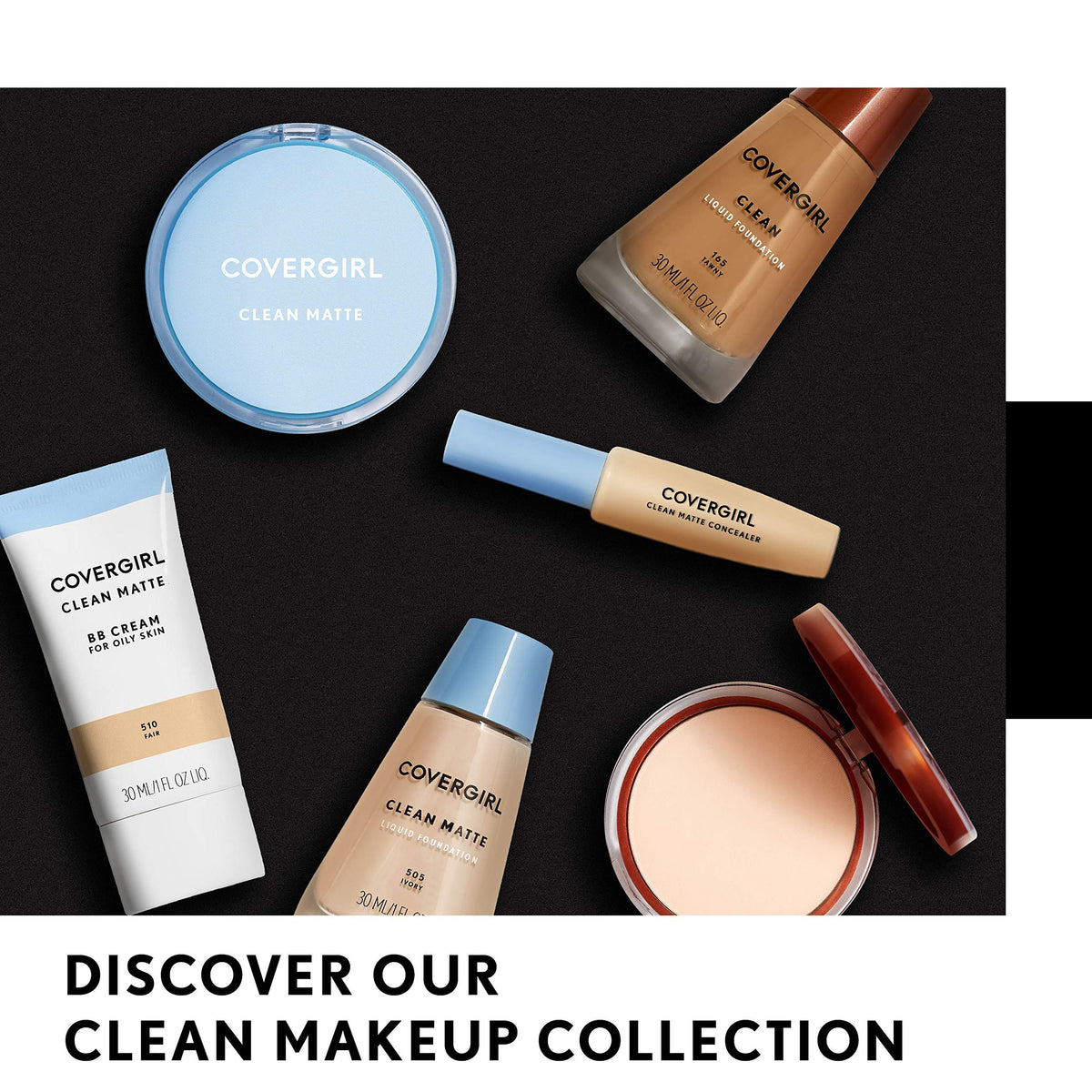 COVERGIRL powder inside a handbag ready for quick touch-ups on the go