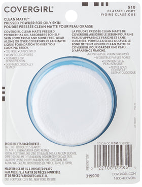 COVERGIRL open compact showing pressed powder pan and applicator convenience