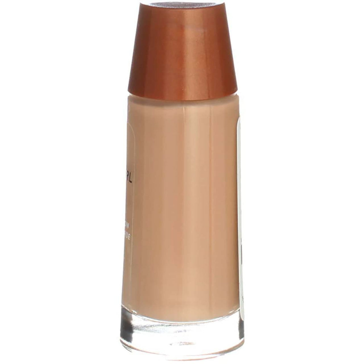 COVERGIRL bottle held next to hand showing real size and travel-friendly benefit