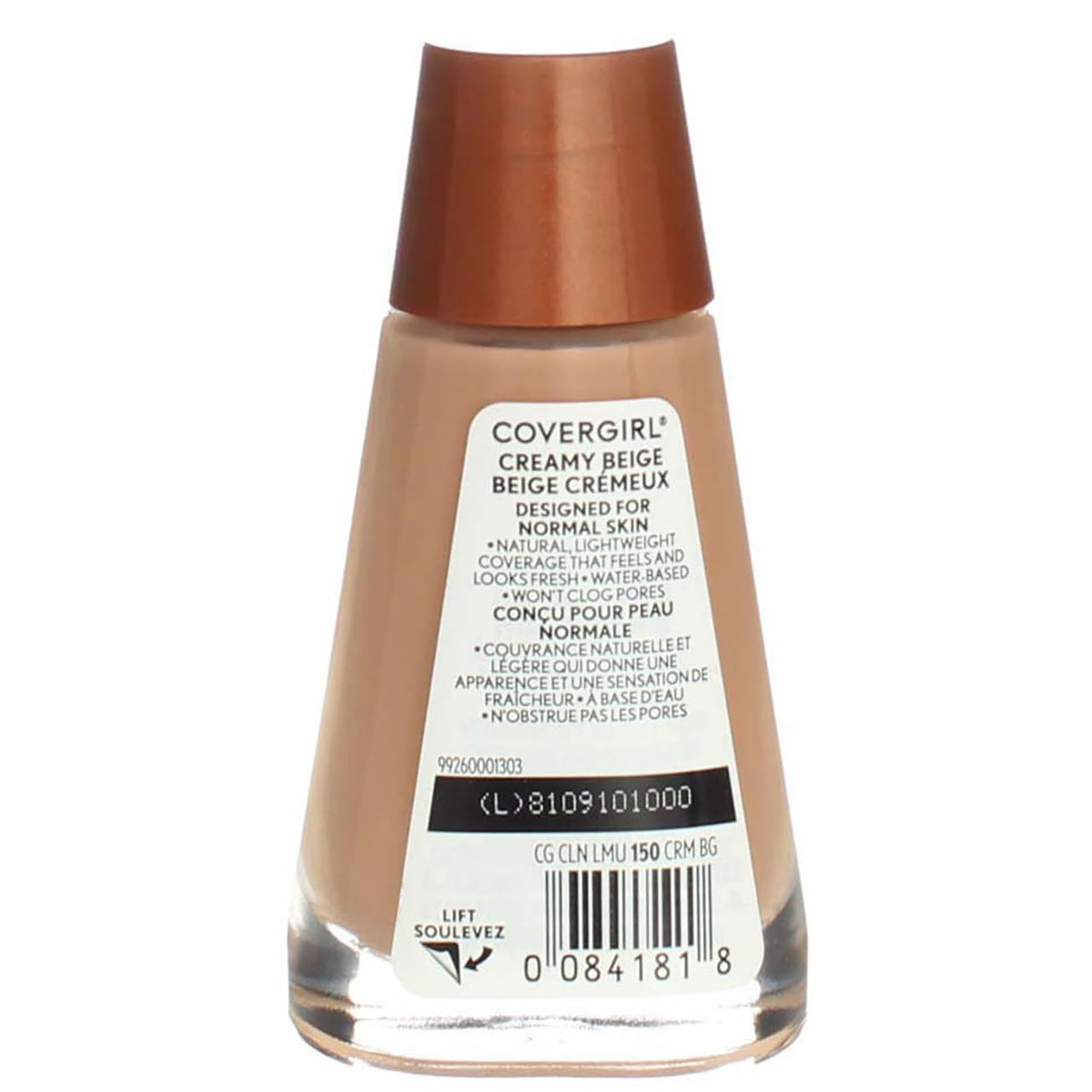 COVERGIRL swatch on forearm demonstrating sheer-to-medium coverage finish