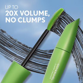 COVERGIRL Clump Crusher before and after comparison showing dramatic volume