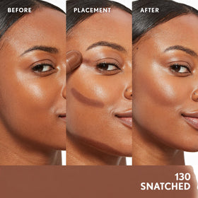 COVERGIRL contour stick applied to cheek demonstrating precise sculpting benefit