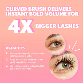 COVERGIRL curved 50 degree fiber brush close-up showing lift capability